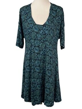 Natural Life NWT Green Blue Floral Soft Lightweight Dress Size S